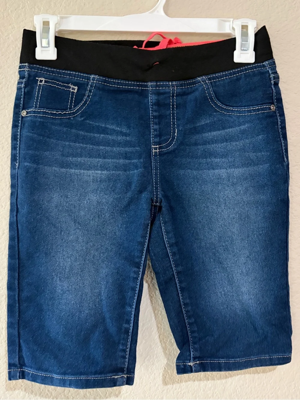 Squeeze Girls Size 14 Denim Bermuda Shorts Stretch Pull On Blue Jean Shorts
